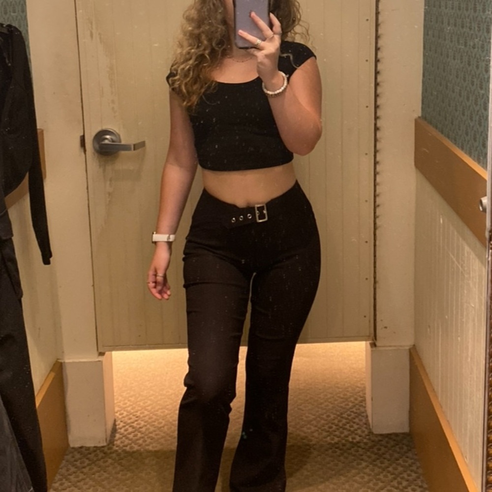 Black Pants with Eyelet Detail garage